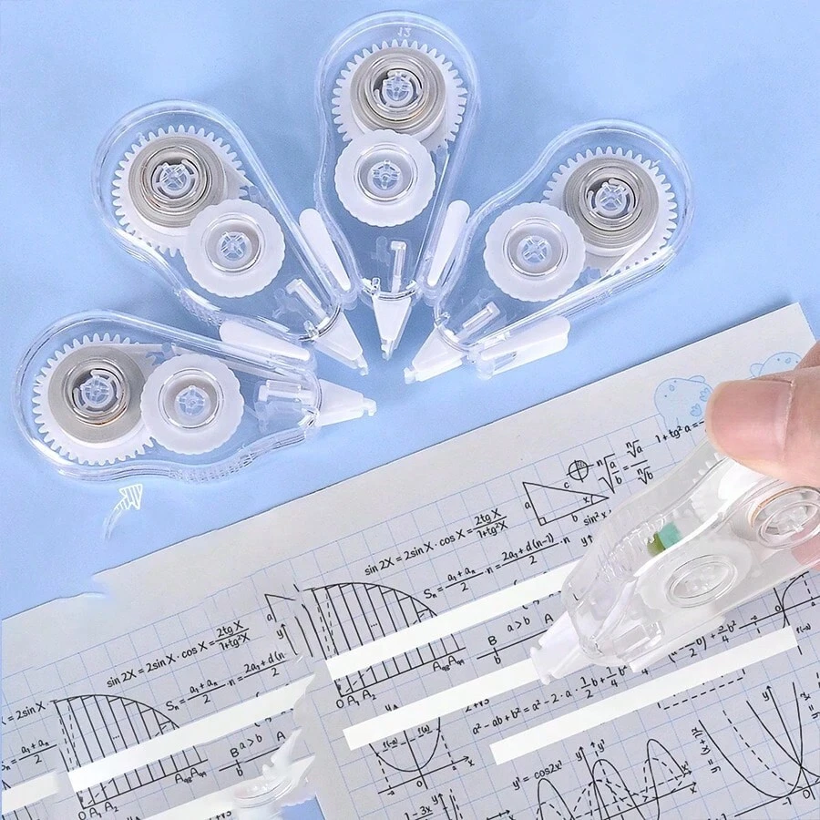 1/2/6/8 Rolls Transparent Mini Correction Tape, Large Capacity, Portable Eraser, Suitable For Home, Office, School Learning Tools, Quiet Correction Tape