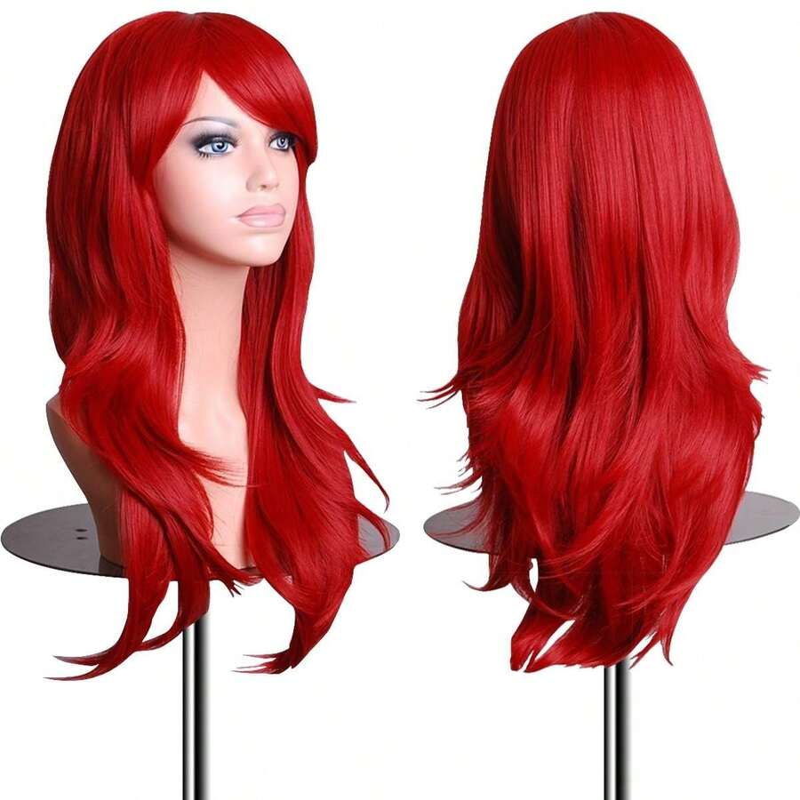 Wigs 28 Inch Wavy Curly Cosplay Wig With Wig Cap And Comb (Red) - ColorA - View 1