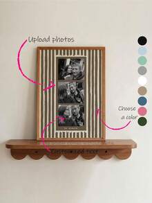 1pc Photo Print With Personalised Message Custom Poster, Custom Birthday Gift For Friend Or Partner, Choose Your Colour Text Customized Wall Art, Pictures Custom Photo, Customizable Things, Bedroom Decor, Optional Frame - Multicolor - View 2