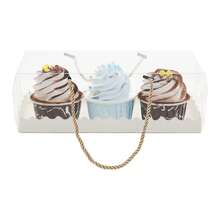 HYYKJ-US 60 Pack Clear Swiss Roll Cake Box, Large Transparent Cupcake Box With Handle, Rectangle Cake Roll Packaging For Baking Bakery - JJFTOR7NWDHS8=default - View 6