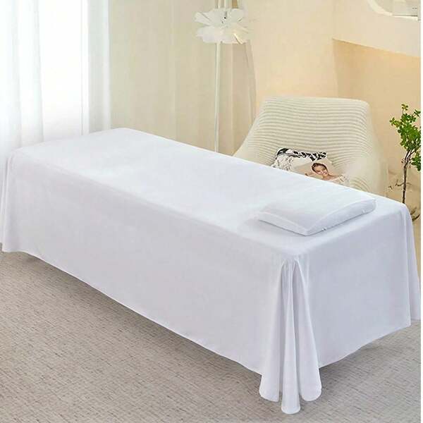 Solid-Color Bed Skirt Suitable For Beauty Salon, Massage, And Spa Beds; Skin-Friendly Massage Bed Cover (145 X 185 Cm).