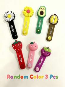 7 piezas Organizador de cables de PVC con diseño de frutas de dibujos animados, organizador de cables lindo para estudiantes niñas, almacenamiento de cables de auriculares, cables de datos, cables de carga, gestión de cables - AA - Ver 12