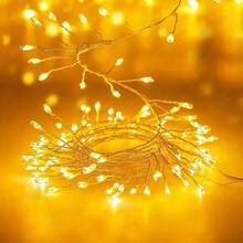 Battery‑Powered LED Firecracker String Lights With Simulated Firecracker Cluster Heads. Soft Gentle Warm‑White Light Without Glare.8 Built‑In Lighting Modes: Steady‑On, Slow Flash, Fast Flash, Gradient And More, One‑Key Switch For Various Atmosphere. - Battery-powered Firecracker Lights - View 2