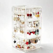Transparent Acrylic Earring Storage Rack, Multi-Hole Anti-Oxidation Jewelry Stand, Necklace And Bracelet Organizer Display Rack For Vanity - Clear - View 1