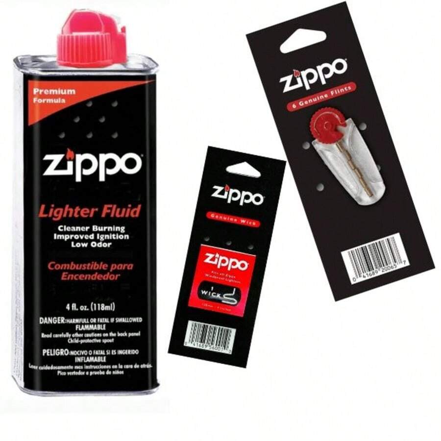 Pack Zippo 4oz Mecha y Pedernales repuestos para encendedor de mechero Combustible - Ver 1