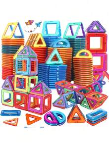 Juego de bloques de construcción magnéticos para niños, juguetes educativos STEM, hechos de material ABS, útiles para desarrollar las habilidades prácticas y el aprendizaje creativo de los niños, regalo de rompecabezas - Multicolor - Ver 2