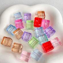 14mm Transparent Color Square Square Square Straight Hole Bead DIY Bead Pen, Phone Rope, Phone Chain, Keychain And Other Accessories - Multicolor - View 4