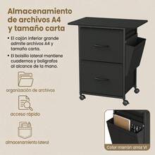 VASAGLE 2-Drawer File Cabinet, Mobile Printer Stand - Black - View 5
