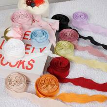 10 Yards/Roll 0.98 Inch Ruffle Lace Pleated Ribbon, Bouquet Cake Packaging Ribbon, DIY Handmade Material, Wedding Birthday Party Gift Decoration Ribbon - A - View 2