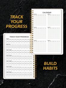 1pc Fitness Planner Notebook With Workout Sets, Cardio, Water & Progress Tracking Pages, Office Desk Accessories Office Supplies For Gym Planning, Halloween Gifts - A - View 5