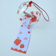 1pc Japanese Style Glass Wind Chime, Floral Printed Hanging Ornament With Paper Tassel For Window Home Patio Garden Decor - Japanese Wind Chime - View 15