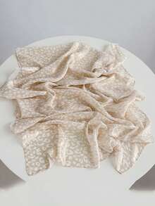 1pc Pearl Chiffon Leopard Print Scarf With Gold Foil, Large Shawl Headscarf - Multicolor - View 14