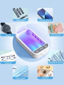 UV Nail Tool Cleaner, Portable USB Cleaning Box, Nail Tool Cleaning Box Beauty Tool Cleaner. Suitable For Cleaning Nail Salons, Tweezers, Jewelry, Mobile Phones, And Manicure Tools. Multi-Functional Cleaning Box - Multicolor - View 3