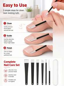 5Pcs/1Set Ultra-Thin Deep Groove Nail Clipper, Nail Trimming Auxiliary Tool For Men And Women - One Size - View 3