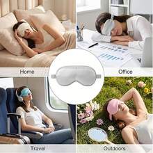2/1入 3D絲綢睡眠眼罩 100%遮光眼罩 保護睫毛與妝容 可調節尺寸 極輕量絲滑柔軟 助眠眼罩 加厚款 適合睡眠、夜間旅行、小睡、辦公室、學校、居家、冥想 春夏必備 - B - 查看 3