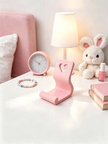 1pc Sturdy Heart-Shaped Hollow Phone Stand, ABS Plastic Portable Phone Holder, Minimalist Cute Style Desktop Ornament, Suitable For Online Classes, Watching Videos, Rental Home Decor, Cafe Tabletop - Multiple Styles - View 6