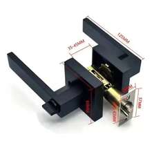 Vmingo Cerradura Manija Cuadrada Sin Llave Pasador Ajustable Negro - Negro SIN Llaves - Ver 6