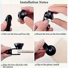 1pc Black Wide Angle Fisheye Phone Lens, 180 Degree Fisheye Effect, Combines Wide Angle Macro Magnification Selfie Function, Universal Clip-On Installation, Compatible With Most IOS And Android Models, Phone External Shooting Accessory - 1pc External Phone Camera Lens - View 4