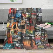 1 pièce de couverture en polaire douce et chaude sur le thème des livres de Stephen King, convenant pour le camping en plein air, les voyages, l'utilisation à la maison sur le canapé, le lit, le salon, le bureau. Antibactérienne et épaisse, un cadeau idéal pour les fêtes, l'utilisation quotidienne, toutes saisons. - Multicolore - Voir 12