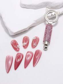 Magnetic Nail Art Tool Set: Rhinestone "Black Hole" Cat Eye Magnetic Ring, Quickly Create Strong Cat Eye Effect - Multicolor - View 8