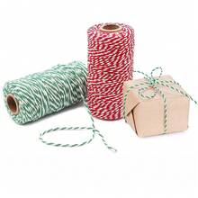 Cuerda de unión de ganchillo hecha a mano con hilo de oro de 2mm y bicolor, adecuada para hornear, manualidades DIY, Navidad, bodas, embalaje del hogar y cuerda de embalaje decorativo - Multicolor - Ver 1