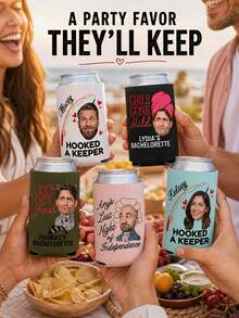 Mangas Personalizadas para Resfriador de Latas com Foto, Personalizadas com Foto do Rosto e Texto Personalizado, Suportes de Bebida Divertidos para Despedidas de Solteira, Viagens de Mulheres e Celebrações em Grupo, Lembrancinhas Hilárias para Apimentar sua Reunião com Tema de Noiva com sua Equipe. - Multicolorido - Visão 9