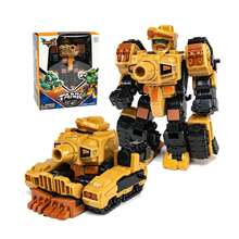 Transforming Mecha Set, Car To Robot Toy, Manual Transformation To Airplane Or Tank, Cartoon Robot Design, Educational Toy, Christmas Gift - Multicolor - View 10