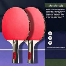 2pcs Table Tennis Paddle Set, Includes 3 Table Tennis Balls And Portable Storage Bag, Durable Wooden Table Tennis Paddle Set, Suitable For Beginners Indoor And Outdoor Training, Family Sports Game Accessories - Multicolor - View 10