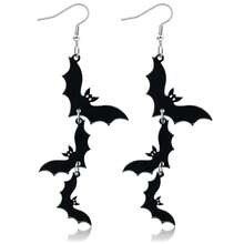 Pendientes de Acrílico Vintage de Halloween, Estilo Gótico Oscuro con Colgantes de Calabaza, Murciélago, Calavera y Fantasma, Joyería de Disfraz para Ambiente de Fiesta - Multicolor - Ver 9