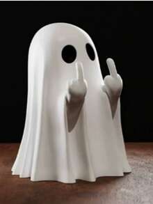 1pc Halloween Ghost Figurine, Cute White Ghost Decor With Funny Pose, Suitable For Home, Party, Haunted House Spooky Tabletop Decoration, Halloween Holiday Decor - Multicolor - View 6