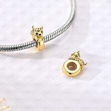 1Pc 18K Gold Plated Cheetah Leopard Pattern Series, Spacer Beads, Clip Charm & Safety Chain Charms, DIY Jewelry Findings For Bracelet Necklace Making - Gold - View 6