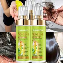 Champú de Hojas de romero y de sabina 10 EN 1,shampoo para la caida de cabello,rapunzel,Nutrición Capilar, Fortalecimiento del Cabello, Control de Aceite, Aporte de Volumen, Cuidado del Cuero Cabelludo, Duradero, Varios Usos, Elimina las Escamas Sueltas de Caspa,Limpia tu cabello semanalmente - Champú + Acondicionador - Ver 9