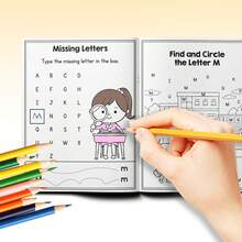 Missing Letter Find And Circle Letter Practice Book, Letter Recognition And Identification Activity Pages, Fun Educational Activity Book, Perfect Gift For Early Learning, Home, School And Travel - Alphabet Book - View 8