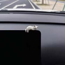 1pc Cute Cat Car Dashboard Ornament, ABS Material, Cartoon Mini Car Accessory Decoration, Suitable For Car And Screen Display - A - View 7