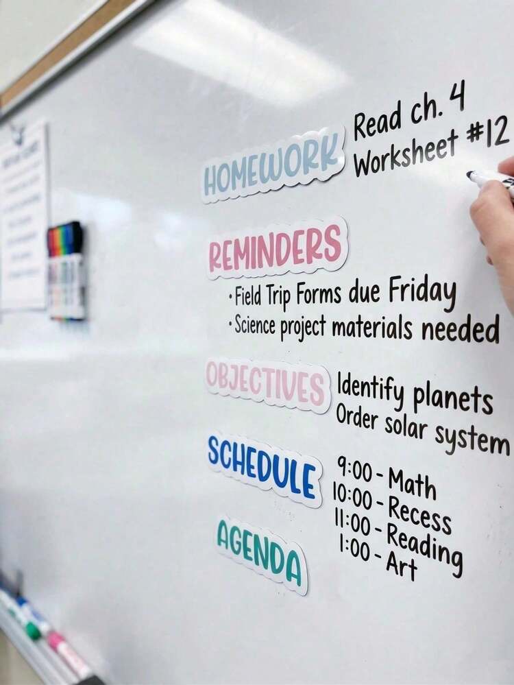 Custom Text/Name Fridge Magnets, Personalized Text Fridge Magnets, Custom Home Decor Magnets, Teacher Whiteboard Magnets, Personalized Classroom Schedule Accessories, DIY Fridge Magnets, Back To School, Home Decor - Multicolor 3 - View 4