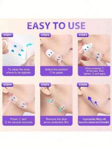200pcs Invisible Seamless Face Tape, Skin Support Patches, Concealing Makeup, Suitable For Chin And Neck, Facial Tape, Alcohol-Free, Suitable For All Skin Types, Unisex - Multicolor - View 5
