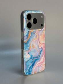 Casing Ponsel Motif Salib Marmer dengan Slogan Fashion Anti Guncangan, 1 buah Pelindung Anti Guncangan, Kompatibel dengan iPhone 16 Pro Max/15/14 Plus/13/12/11, Hadiah Paskah, Ulang Tahun Musim Semi, Desain Pola Marmer - MultiWarna - View 4
