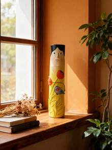 1 Rustic Style Face Vase, Home Decor Small Painting Style Vase, Human Face Shaped, Handmade Bohemian Style Vase, Suitable For Decoration, Farmhouse Style Room, Home Decor, Artistic Home Accent, Handmade Gift, Birthday, Graduation Gift, Garden Decor, Outdoor Decor, Planting Pot, Vase, Gardening - one-size - View 4