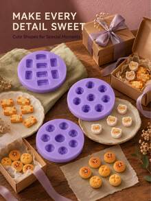 1pc 11 Styles Optional Mini Dessert Silicone Mold, Cute Food Shaped Chocolate Candy Fondant Mold, Mini Cake Baking Mold, Suitable For Home Kitchen, Party Dessert Table, DIY Snack Making, Baking Accessories, Purple - Multicolor - View 5