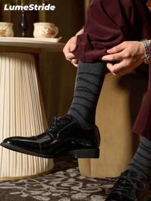 Men Crew Socks – Fashion Business Dress Socks, Everyday Versatile Comfortable Polyester Casual Socks For Men, Classic All-Match Style, Multi-Pack - Dark Grey - View 4
