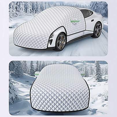 Tie-On Car Windshield Snow Cover, Frost Protection For Most Car Models, Anti-Leaf Fall, Quick Installation Winter Emergency Cover, With Portable Storage Bag