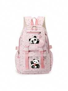 1 Pc, Creative Panda Pattern Printed Backpack, Large Capacity Casual Backpack, Adjustable Shoulder Straps, Suitable For Daily Commuting And Travel - one-size - View 16