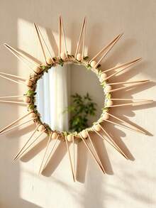 Bohemian Style Round Sunburst Decorative Wall Mirror, Modern Metal Mirror, Suitable For Bedroom, Living Room, Hallway, Bathroom, Balcony, Farmhouse Style Entryway, Small Size - Multiple Styles - View 2