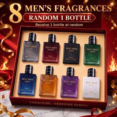 VERSCEISG Men's Cologne Random Fragrance, 8 Styles Of Men's Perfume Randomly Selected, Fresh Woody Ocean Oriental Notes, Long-Lasting Portable Travel Size, Suitable For Daily Commute, Dates, Office, Business Trips, Gifts For Boyfriends, Husbands, Birthdays.