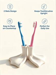 1/2pcs Cute Duck Foot Shaped Bathroom Multi-Function Storage Rack, Toothbrush Holder, Bathroom Home Decor, Suitable For Toothpaste, Kitchen Countertop Storage, Student Graduation Gift, Families With Children, Couples, Back To School Season - Multicolor - View 8