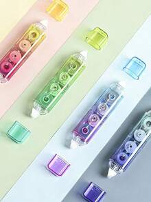1pc Dual-Head Correction Tape, Double-Sided Replaceable Refill White Correction Tape, Transparent Candy Color Correction Roller, Student Back To School Stationery - A - View 6