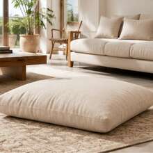 Premium Floor Cushion 50x50 Cm – Soft Fiber-Filled Decorative Seating Cushion - Apricot - View 3