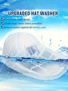 Baseball Cap Washing Rack, Laundry Bag + Rack, Mesh Hat Washing Machine, Gentle Cleaning Device, Durable Hat Laundry Cage With Drying Rack, Enhanced Dust And Impurity Protection, Suitable For Washing Machines - A - View 3