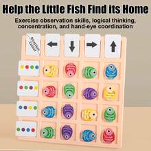 1 Set Little Fish Find Direction Educational Board Game, Children's Color And Direction Cognition Puzzle Toy, Montessori Early Learning Educational Training Game, Enhance Logical Thinking And Attention, Suitable For 3+ Years Old Children's Parent-Child Interactive Desktop Toy - Multicolor - View 5