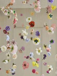 1 Set Embossed Realistic Floral Curtain, Includes Creative Photography Prop Decoration, Suitable For Indoor/Outdoor Floral Curtain And Romantic Wedding Scene Arrangement, Size 3-10cm, Random Size - Multicolor - View 8